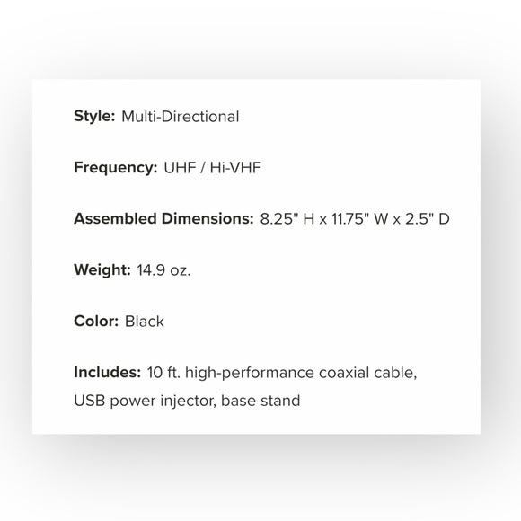 Mohu ★ Arc Pro Amplified Indoor HDTV Antenna ★ Base Stand ★ Black ★ Get Free TV - Picture 7 of 16